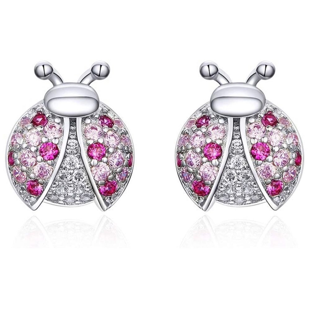 Vintage Sapphire Ladybug Earrings